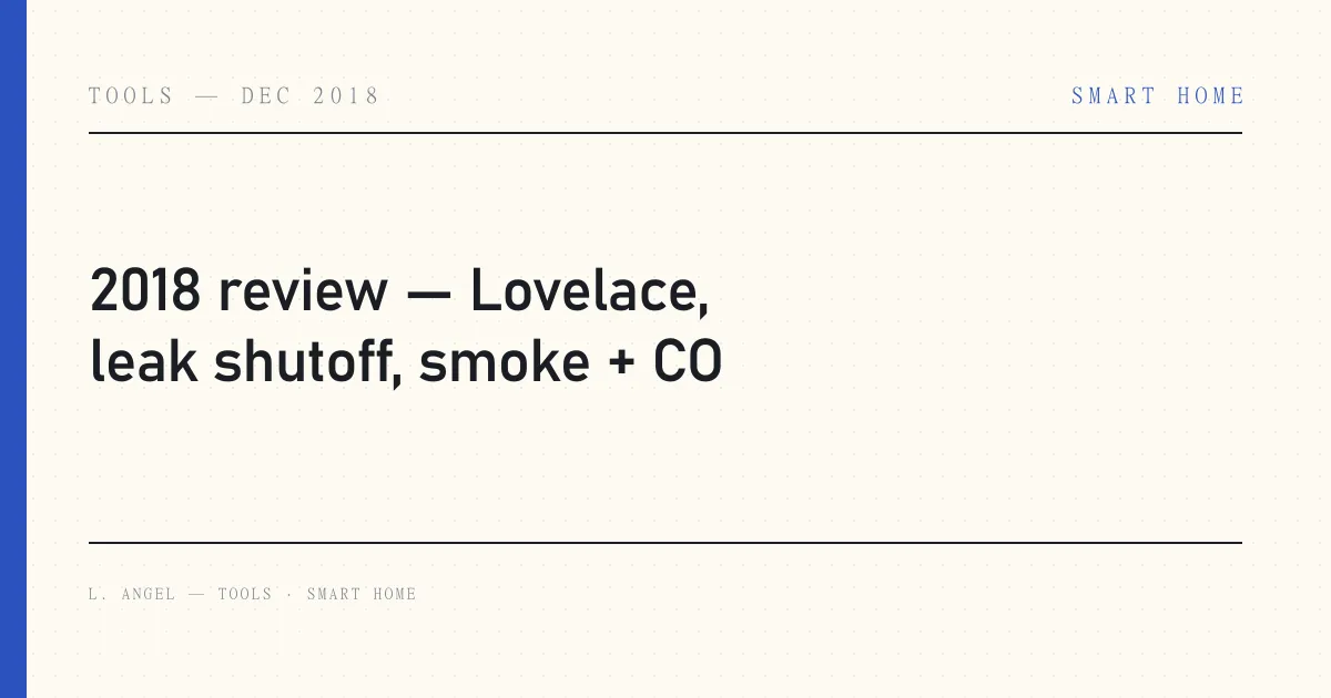 2018 review — Lovelace, leak shutoff, smoke + CO