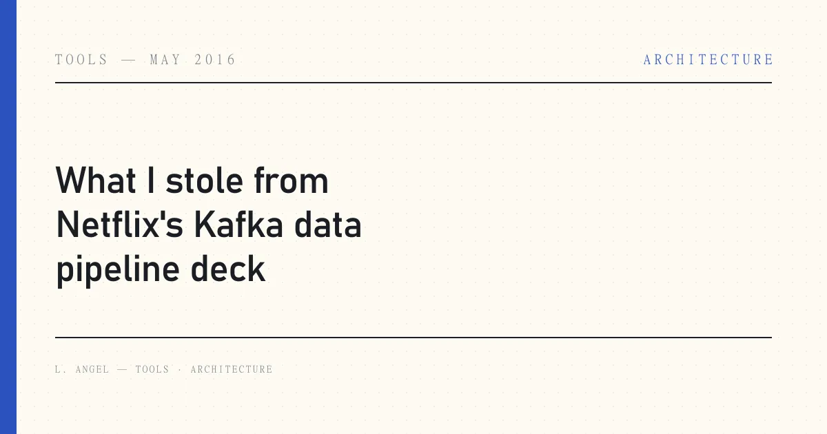 What I stole from Netflix's Kafka data pipeline deck