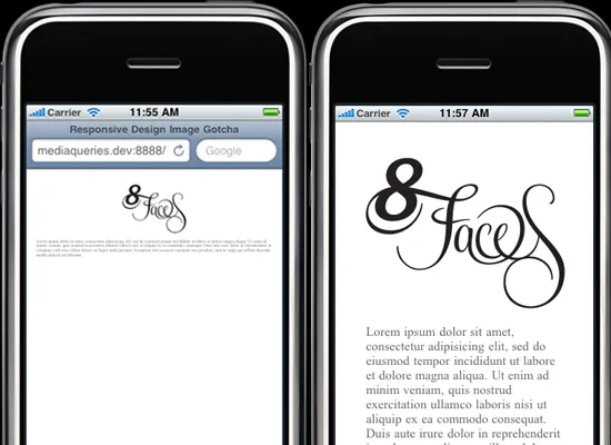 iPhone simulator rescaling issue — images shrinking proportionally with the page and scaling text smaller than intended