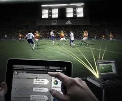 Adidas miCoach Elite soccer uniform — wearable tech base station collecting heart-rate, sweat, and hydration data in real time