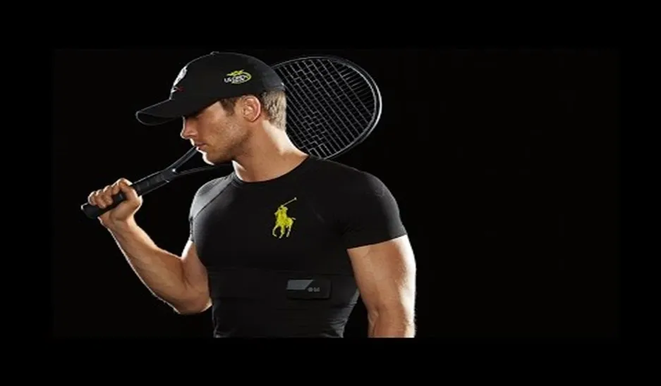 Ralph Lauren Polo Tech Shirt — biosensing silver fibres woven into compression fabric to track calories burned and movement intensity