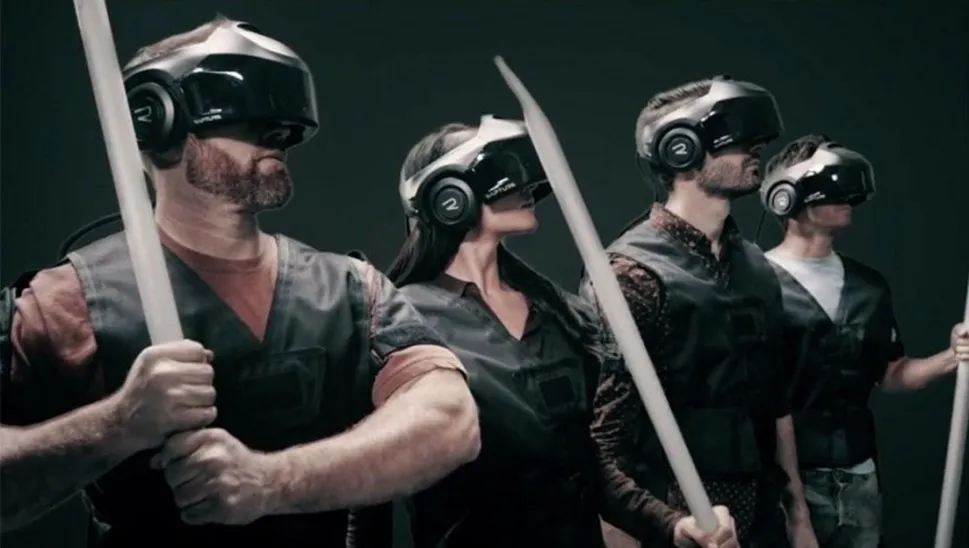The Void VR theme park experience — players in physical mazes with VR headsets and haptic suits