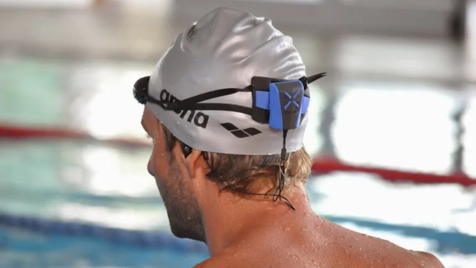 Xmetrics swimming wearable — head-mounted bio-mechanics tracker for swimmers