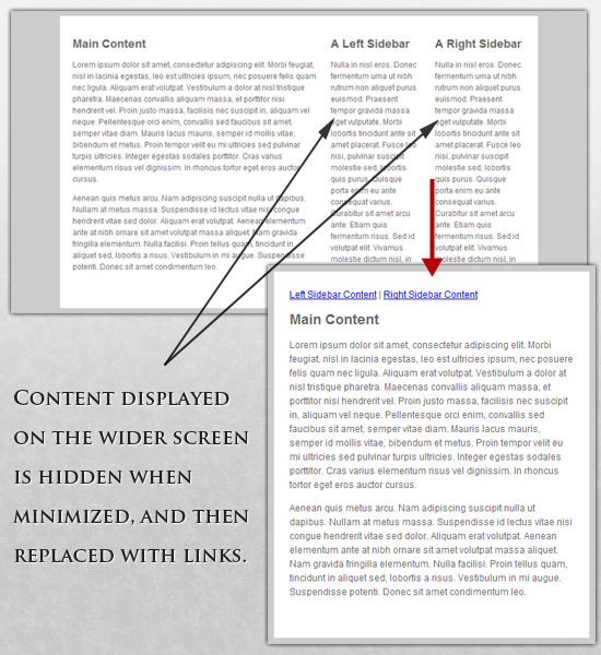 Responsive Design showing hiding content