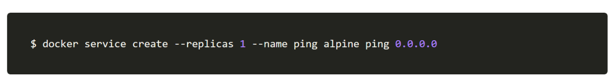 docker service create