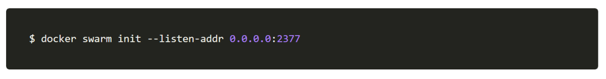 docker swarm init